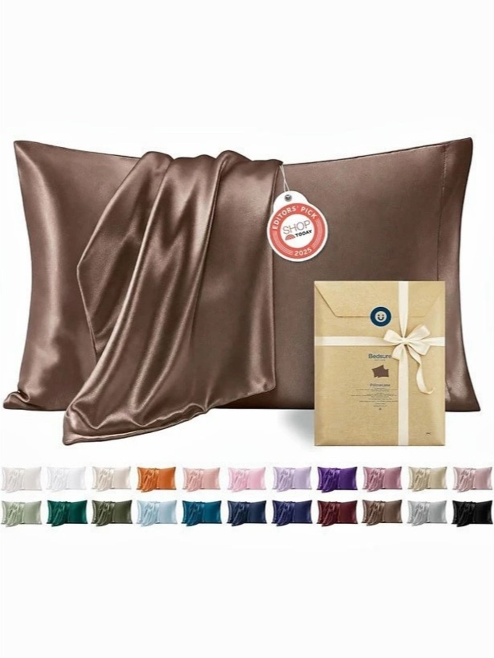 Brown Satin Envelope Pillowcases King
